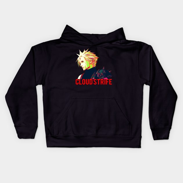 Cloud Strife Kids Hoodie by Bajingseng